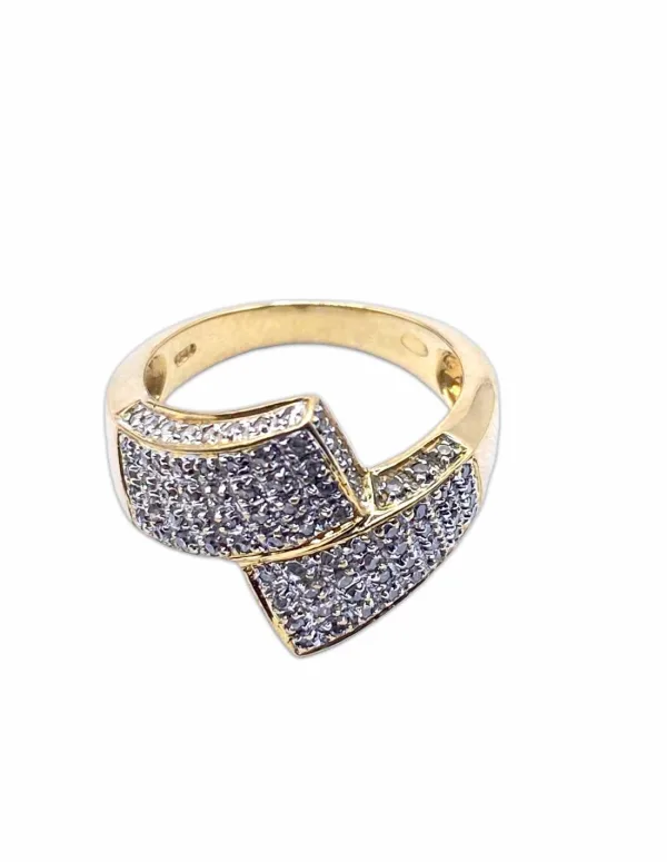 Bague croisée or jaune 18 carats & diamants