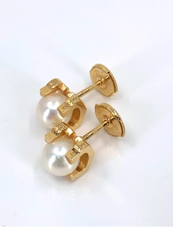 Boucle d'Oreilles C de Cartier Perles & Or