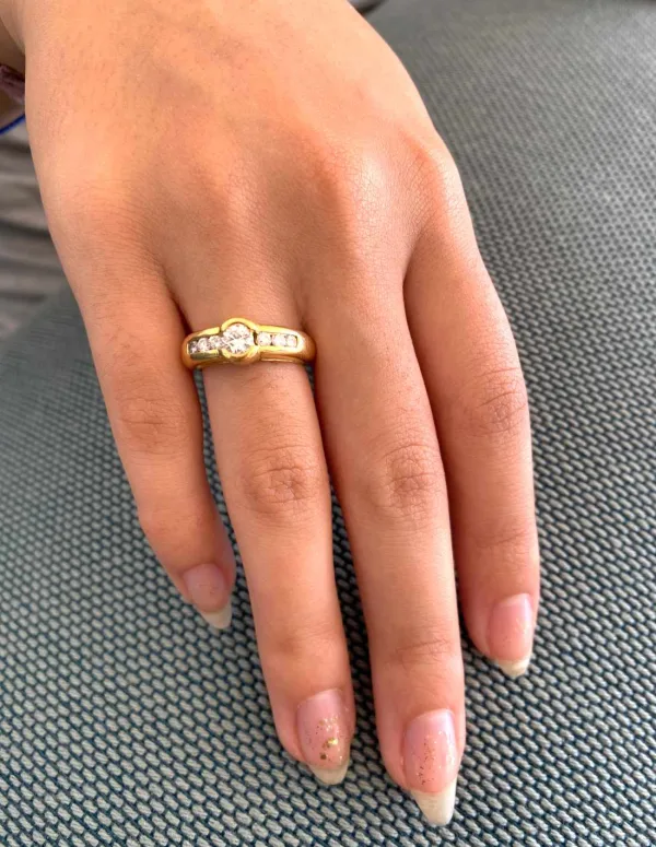 Bague Or Jaune 18k & diamants