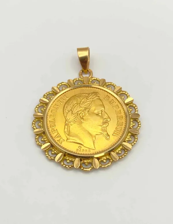 Pendentif Vintage Pièce 20 Francs Or
