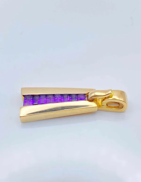 GUY LAROCHE - Pendentif Or & Amethystes