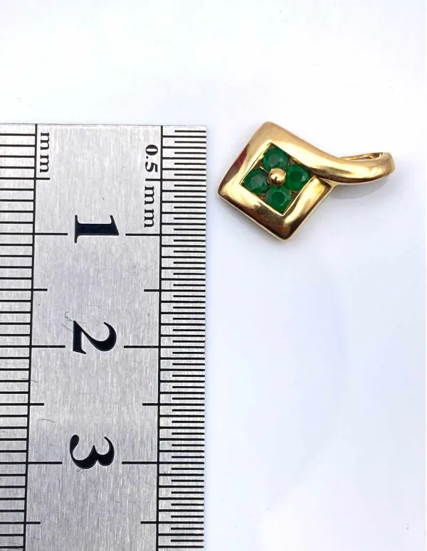 Pendentif Or Jaune 18k & Emeraudes