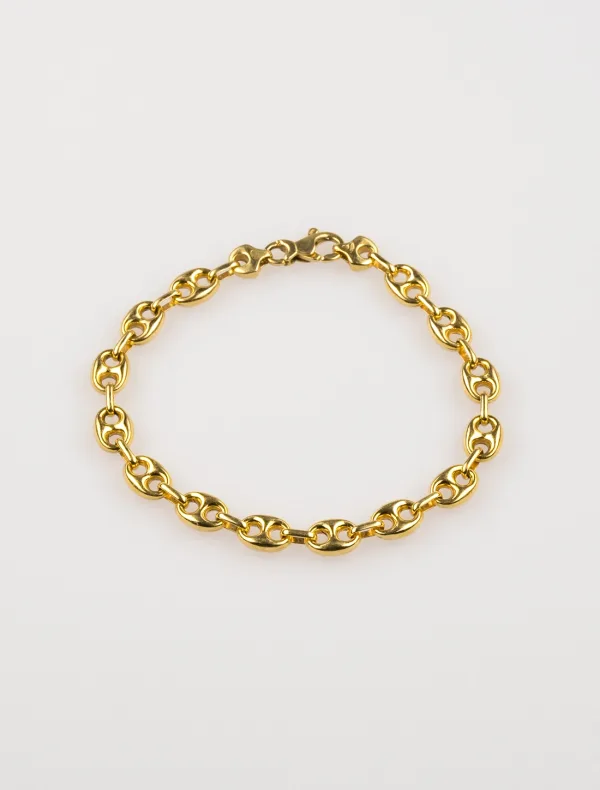 Bracelet grain de café en or jaune 18 carats
