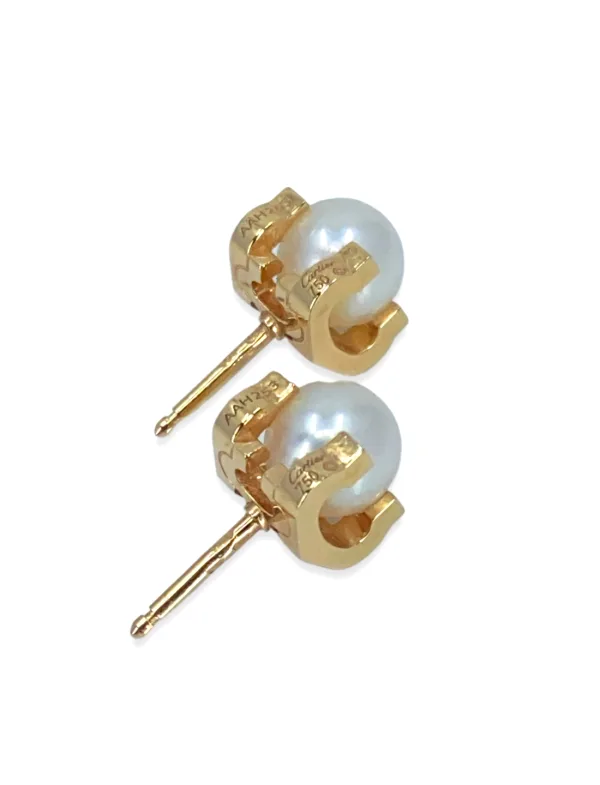 Boucle d'Oreilles C de Cartier Perles & Or