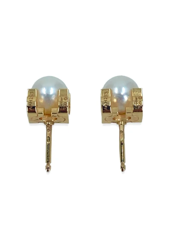 Boucle d'Oreilles C de Cartier Perles & Or