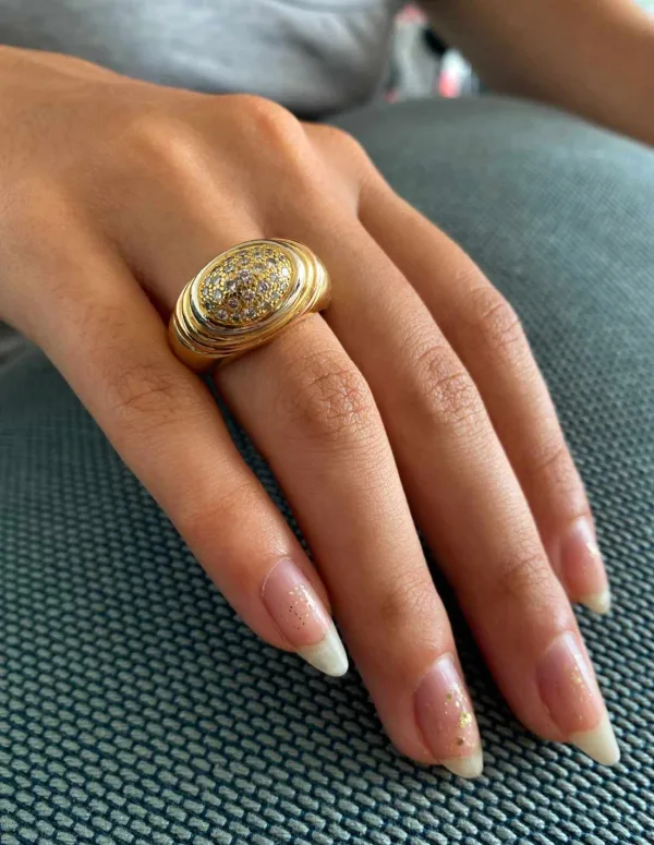 Bague Jonc Or Jaune 18K & Diamants