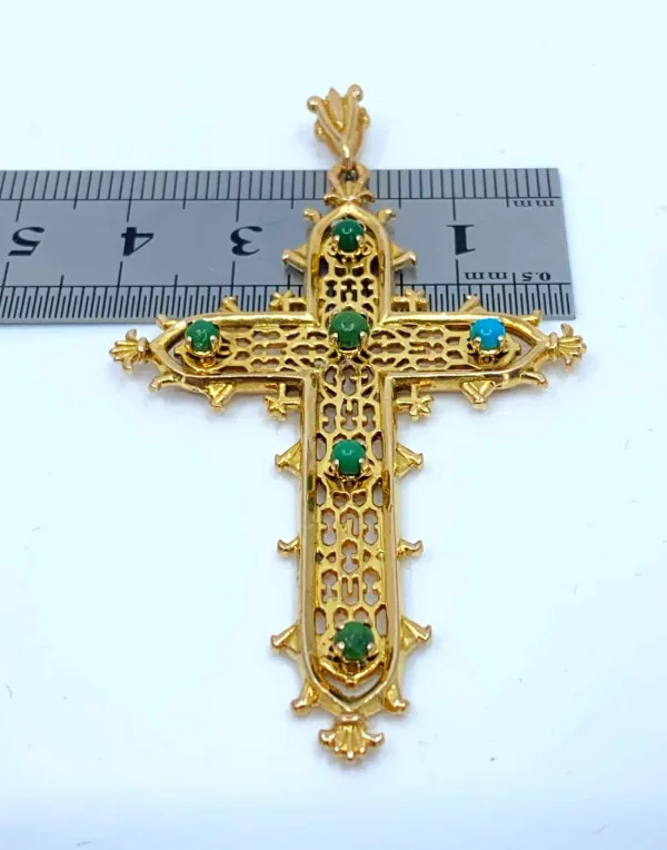 Pendentif croix du pont d'Estaing en or jaune