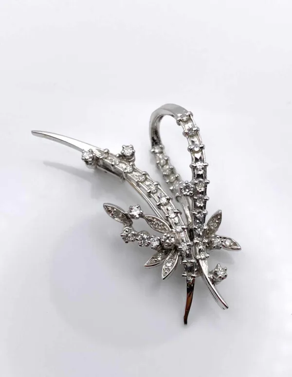 Broche Or Blanc & Diamants