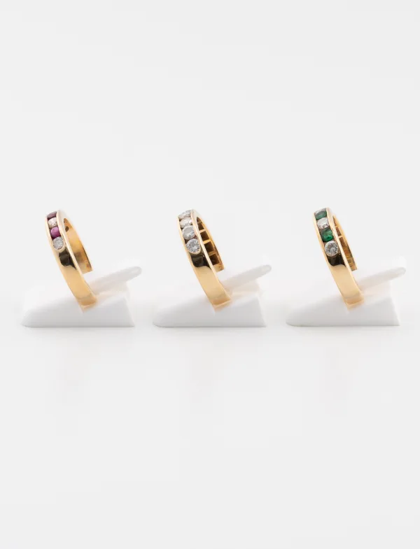 3 bagues Emeraudes, Rubis, Diamants