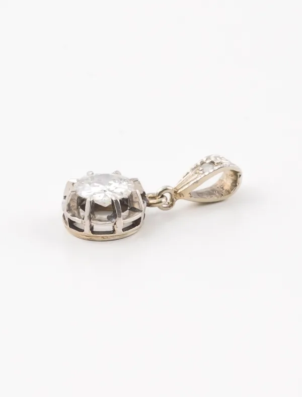 Pendentif Solitaire Or Blanc