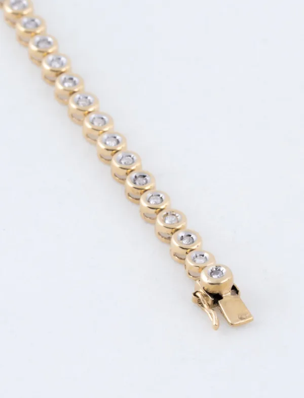 Bracelet Tennis Vintage Or Jaune & Diamants