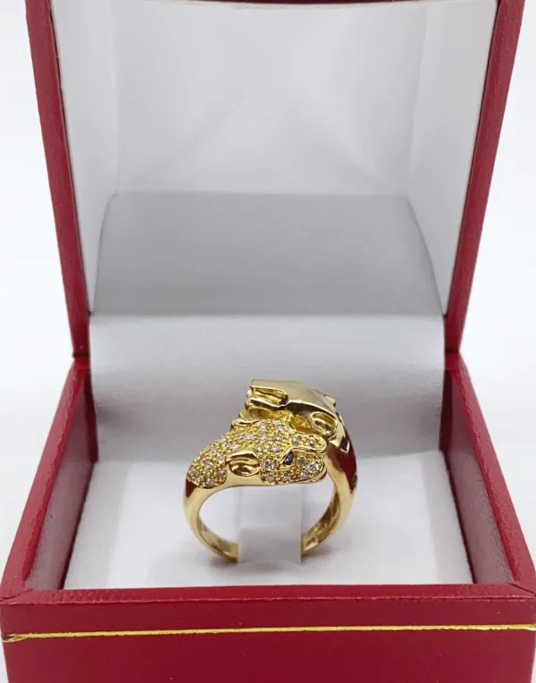 Bague Panthères Or Jaune, Diamants & Saphirs