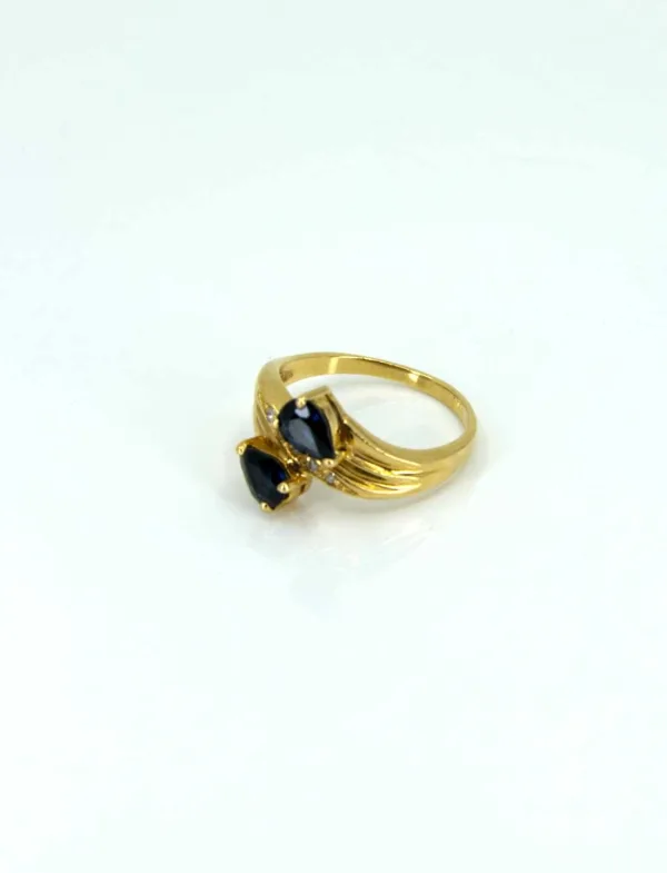 Bague Toi & Moi Or Jaune, Saphirs & Diamants