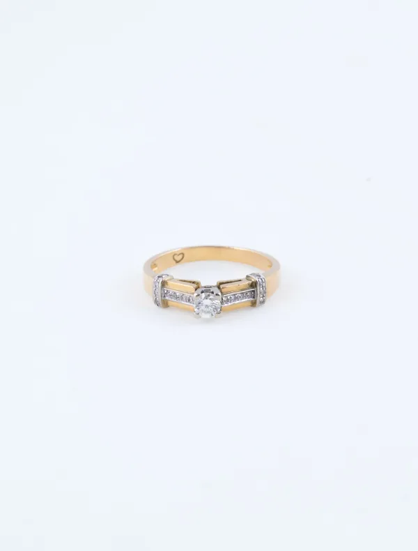 Bague 2 Ors, Solitaire & Diamants