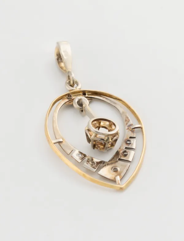 Pendentif Art Déco Goutte Diamants