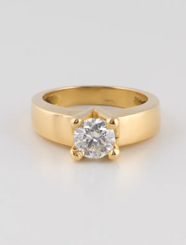 Bague Solitaire Or Jaune