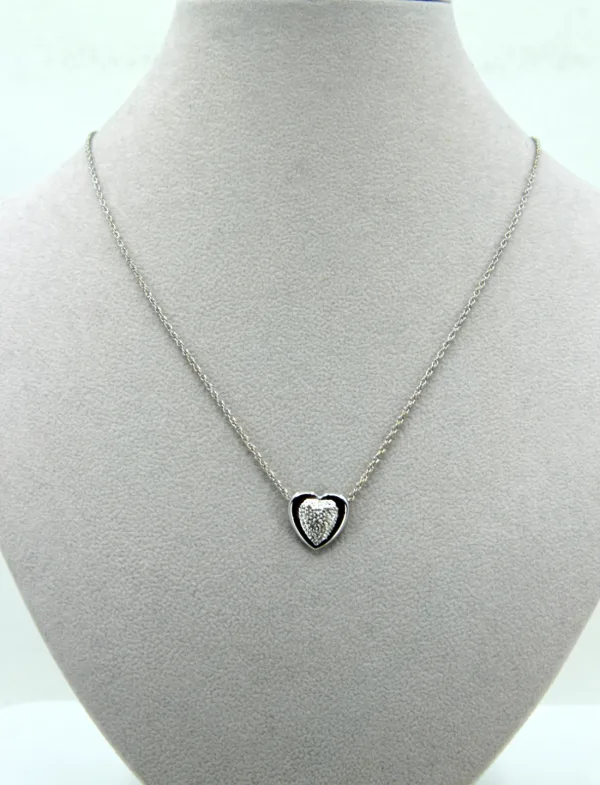 Collier Coeur Or Blanc & Diamants