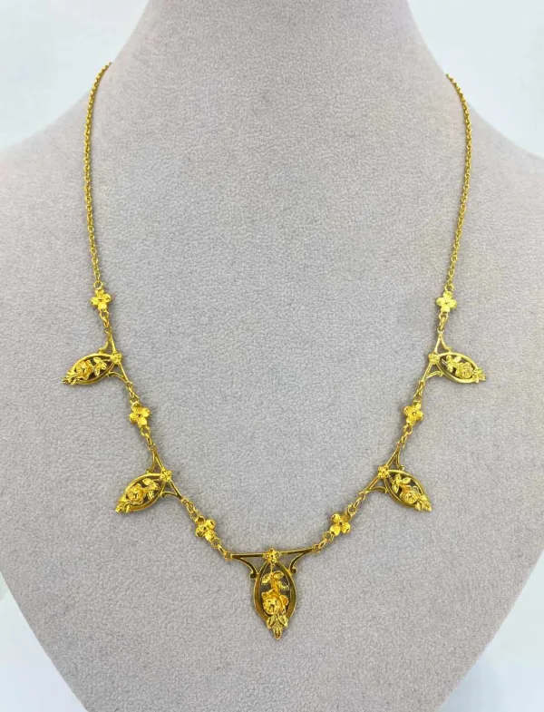 Collier Draperie Vintage Art Nouveau Or jaune