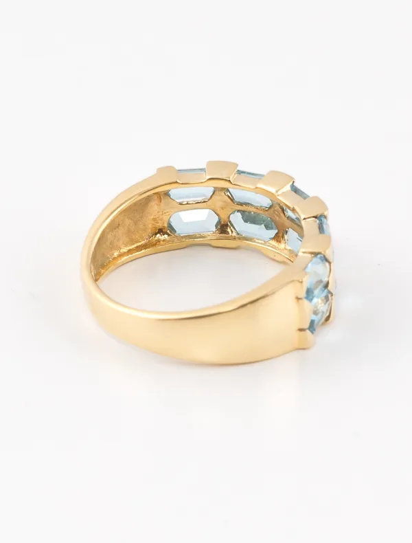 Bague Jarretière Or Jaune & Topazes