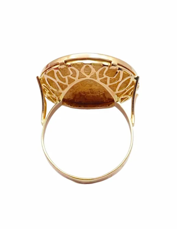 Bague vintage en or jaune avec pièce 20 francs