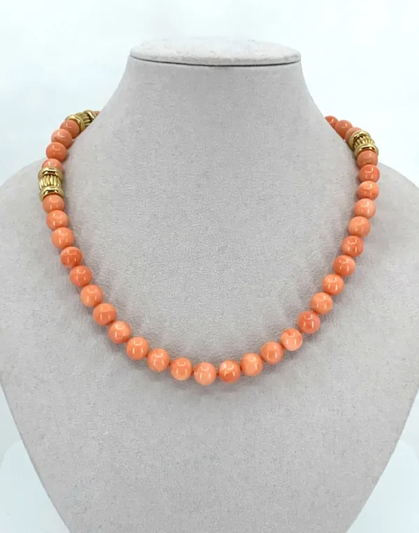 Collier Corail Peau d'Ange Fermoir Torsadé Or Jaune