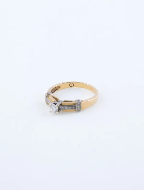 Bague 2 Ors, Solitaire & Diamants