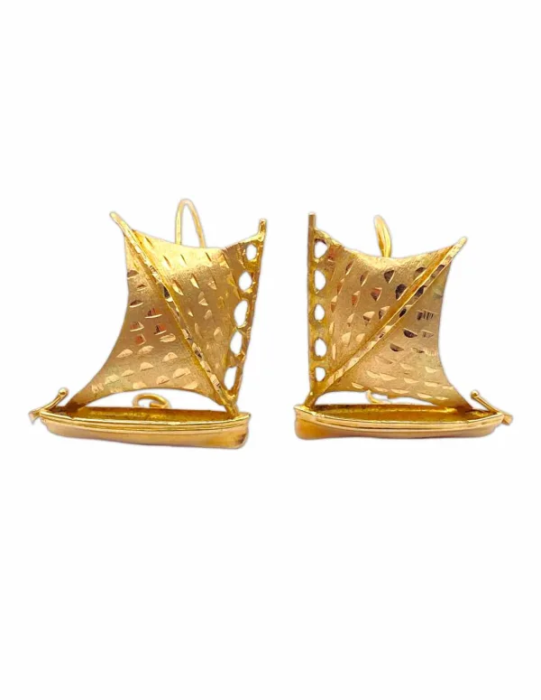 Paire de boucles d'oreilles "Yoles" Or jaune 18K