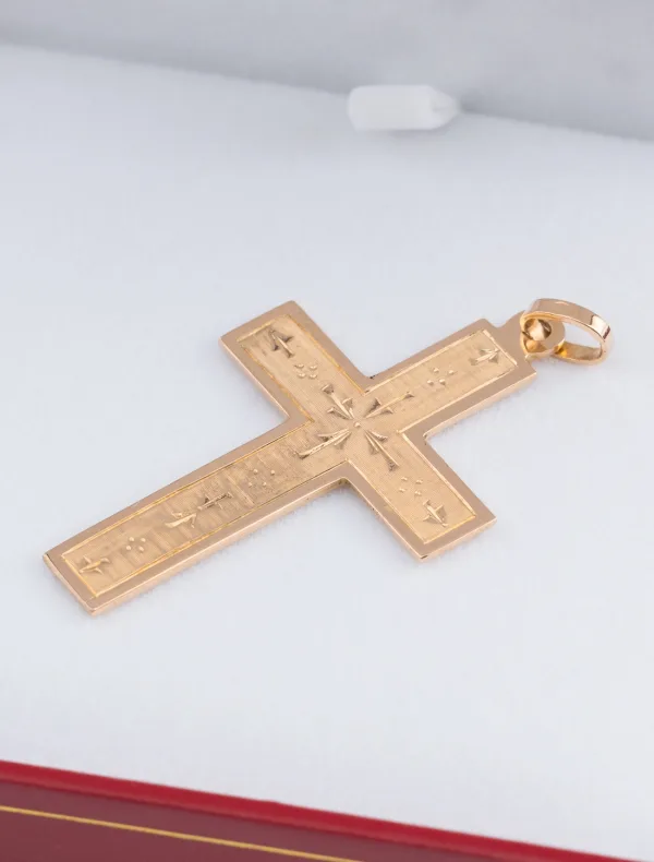 Pendentif Crucifix Or Rose 18K