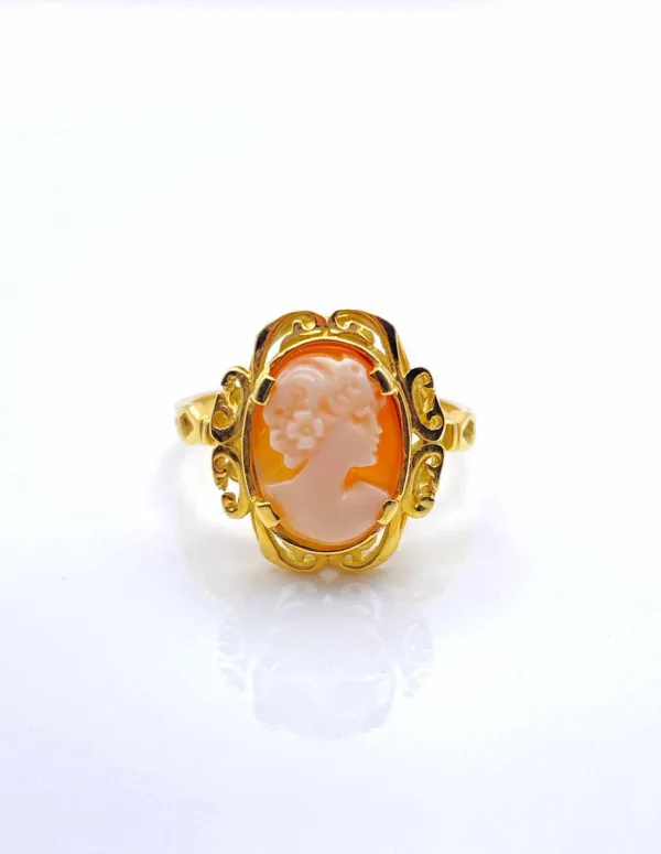 Bague Camée Femme Or Jaune 18k