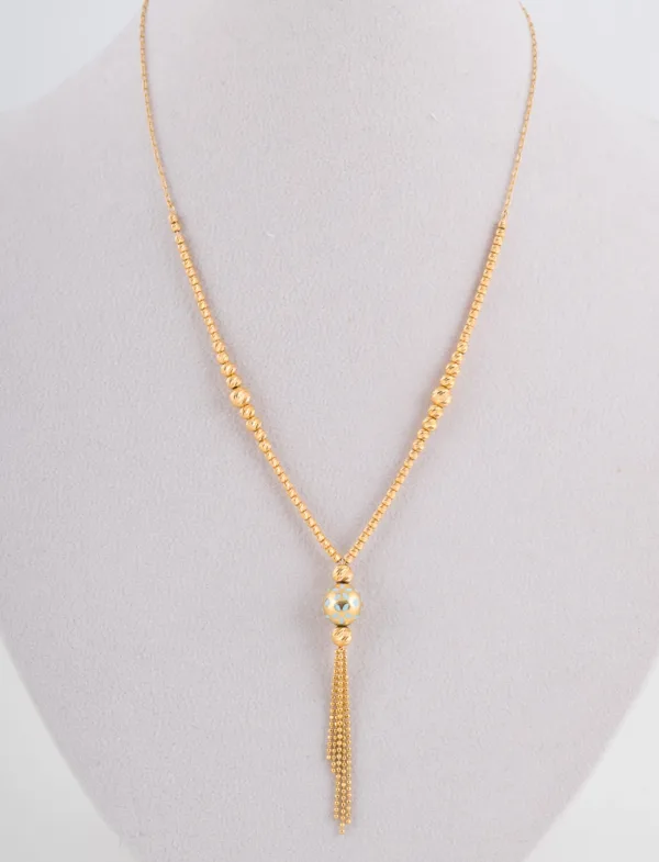 Collier Or jaune, Perles d'Or & Pampilles