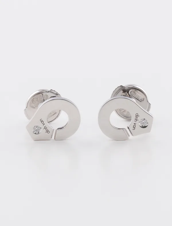 Puces d'oreilles Menottes dinh van  Or blanc & Diamants