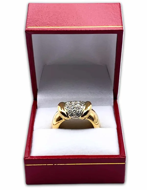 Bague Tank Or Jaune 18K et Diamants