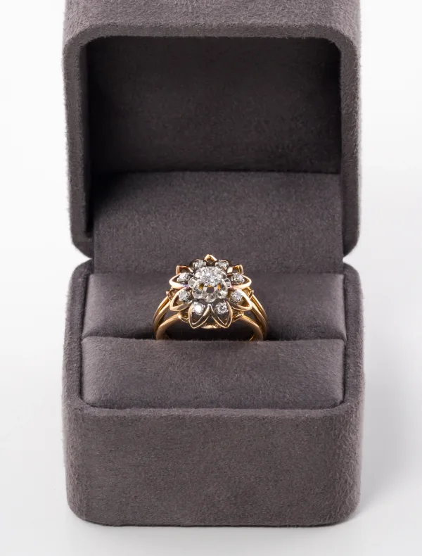 Bague Vintage Or, Platine & Diamants