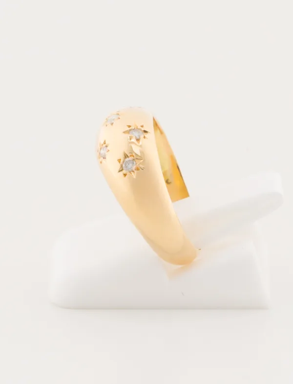Bague Dôme Or Jaune & Diamants