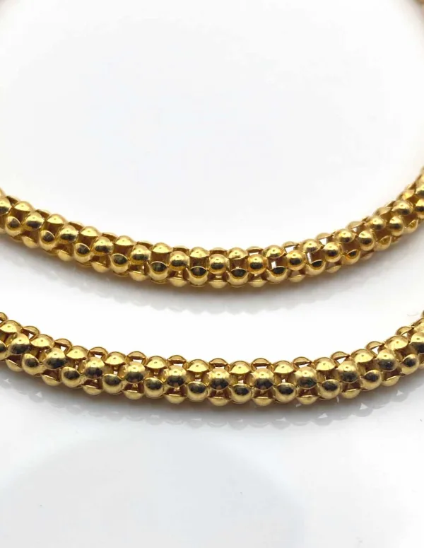 Collier Or Jaune Maille Popcorn