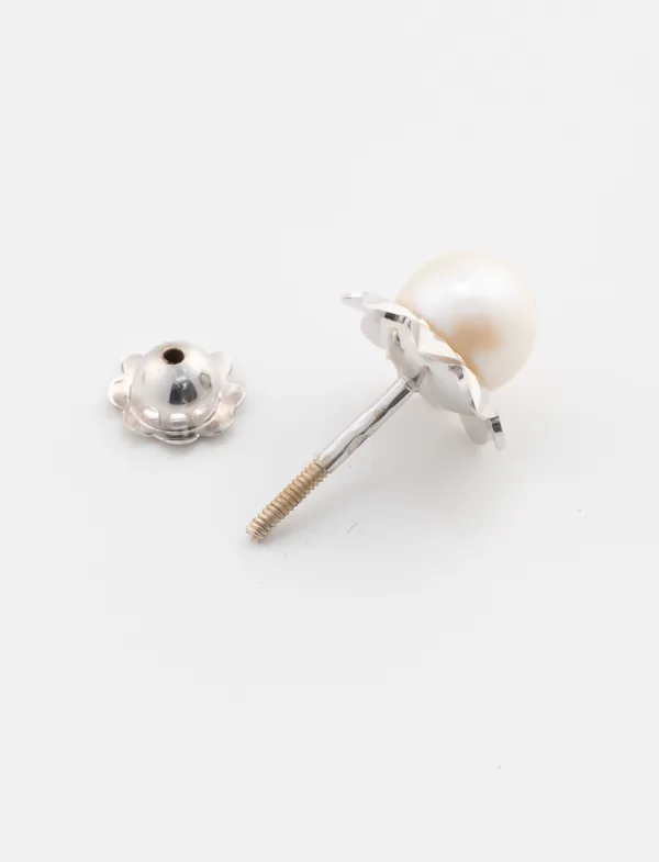 Boucles d'Oreilles Perles & Or Blanc