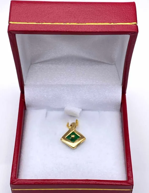 Pendentif Or Jaune 18k & Emeraudes
