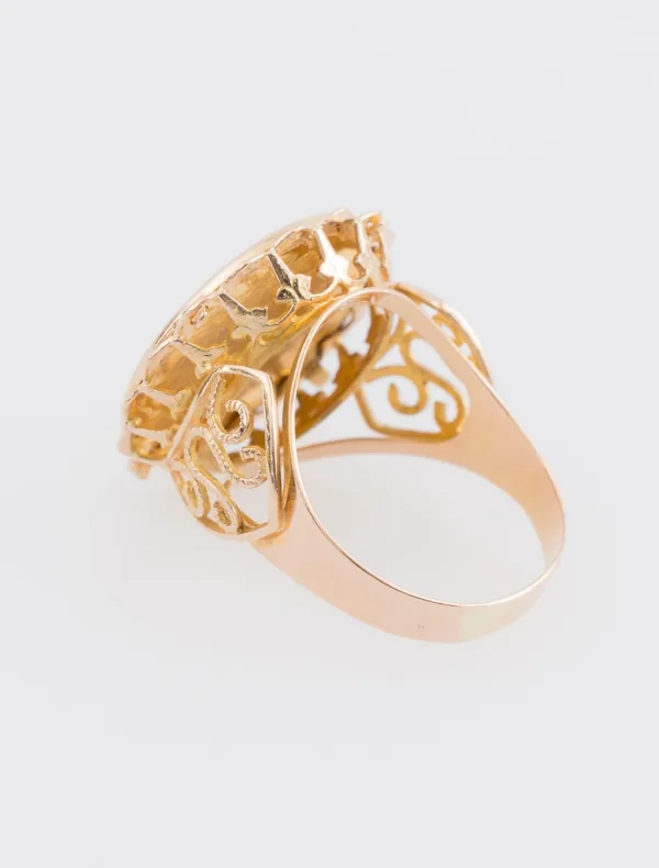 Bague Or Jaune & Pièce Montée 10F Or