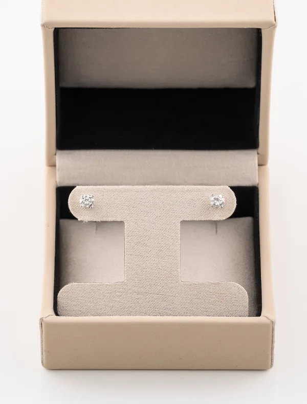 Clous d'Oreilles Solitaires Or blanc