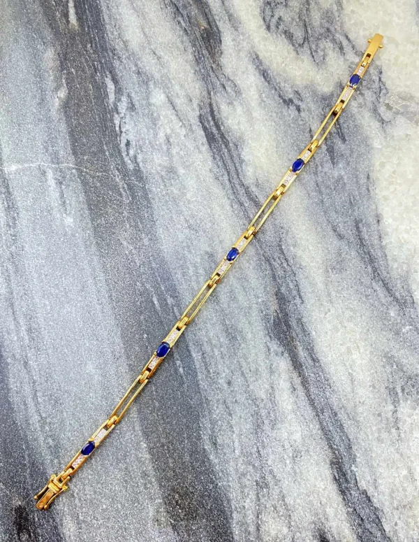 Bracelet  Or Saphirs et Diamants