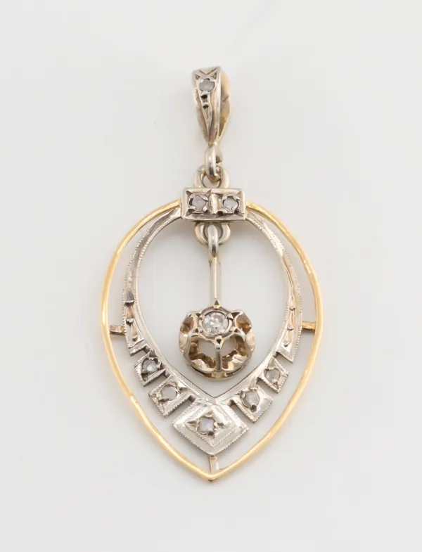 Pendentif Art Déco Goutte Diamants