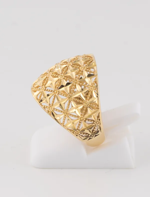Bague Ajourée Fleurs Or Jaune
