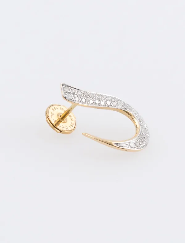 Boucles d'Oreille Or Jaune Pavées Diamants
