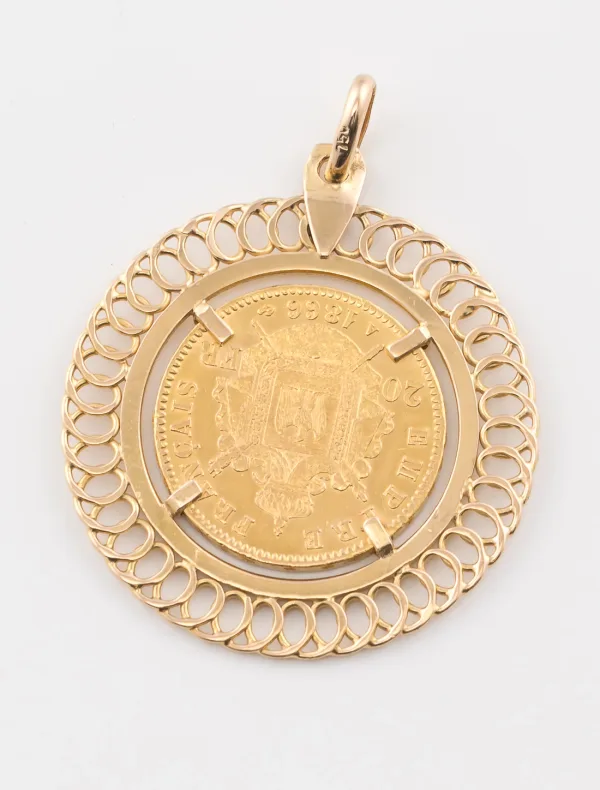 Pendentif Vintage Pièce d'Or Napoléon 3