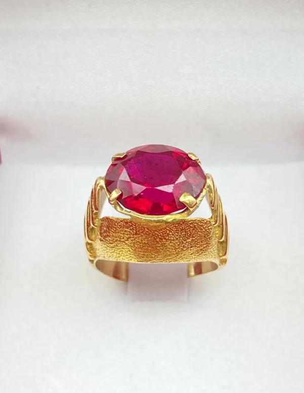 Bague Vintage Originale Or Jaune & Rubis Verneuil