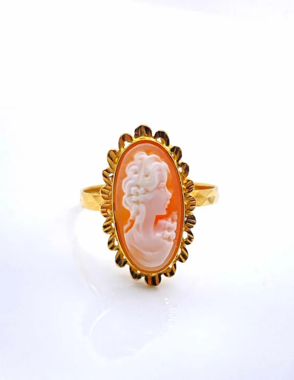 Bague Vintage Or Jaune & Camée
