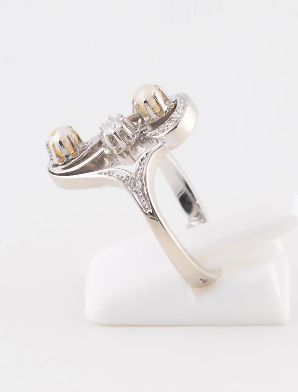 Bague Perles & Diamants Or Blanc