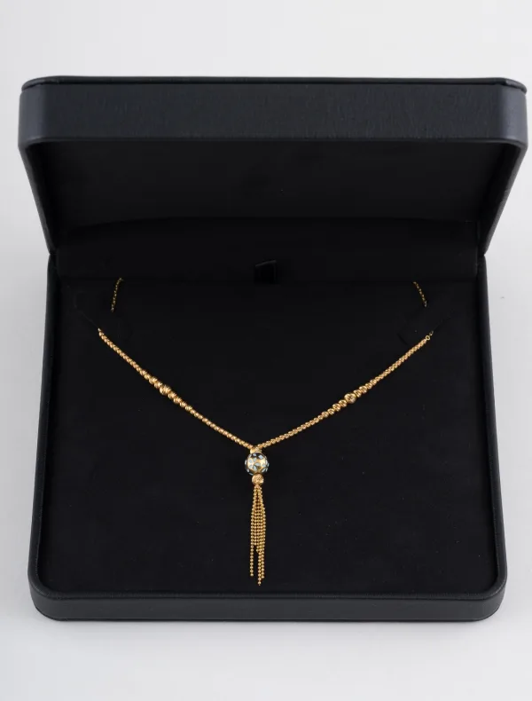 Collier Or jaune, Perles d'Or & Pampilles