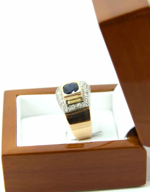 Bague Tank Ceinture Or, Saphir & Diamants