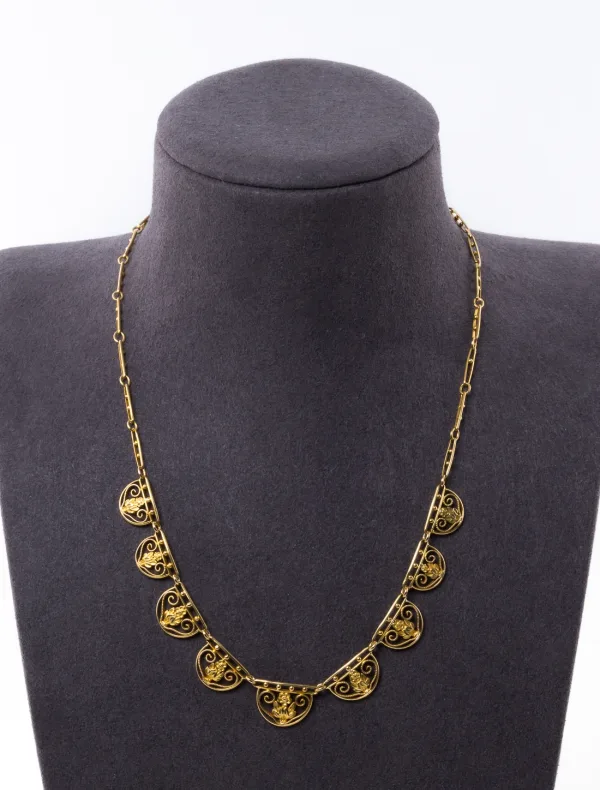 Collier Ancien Draperie Or Jaune